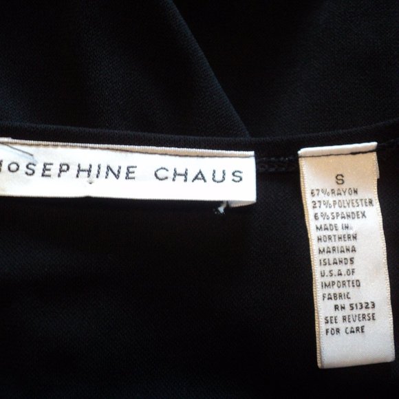 Josephine Chaus S Top Black Short Sleeves Rayon - Picture 3 of 3
